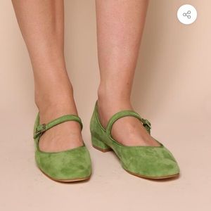 INTENTIONALLY BLACK GREEN SUEDE MARY JANES 11